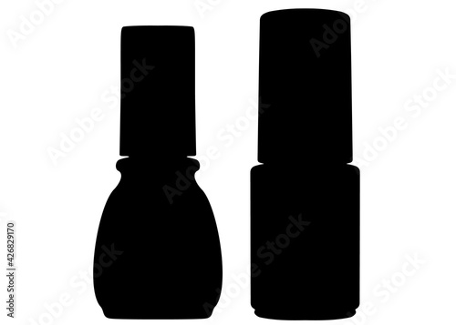 Nail polish in a set. Vector image.