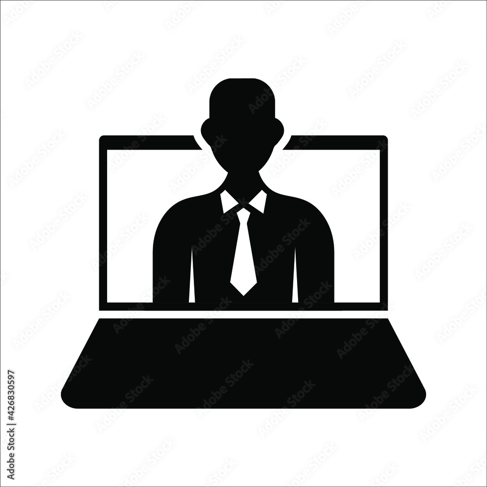 Digital communication icon. Video conference. online meeting vector icons for web design isolated on white background. color editable Digital communication icon. Video conference. online meeting vector icons for web design isolated on white background. color editable