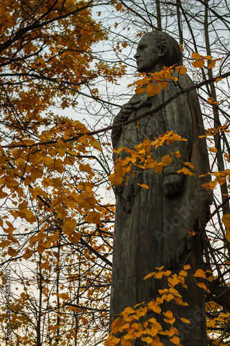 St. Petersburg, Russia, 14 October 2018. Sculpture depicts Lenin's mother - Maria Alexandrovna Ulyanova in full growth photo