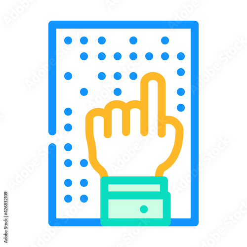 braille print inclusive life color icon vector. braille print inclusive life sign. isolated symbol illustration