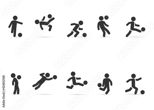 Vector set of soccer players.