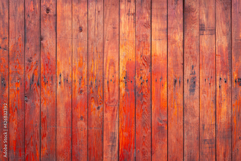 Naklejka premium Red wooden boards texture background