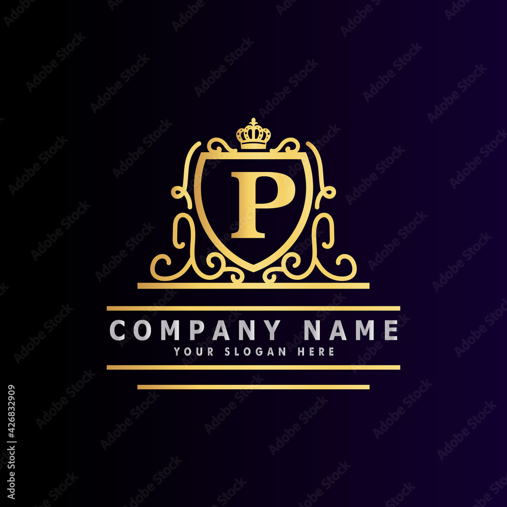 Obraz premium Golden luxury logo design