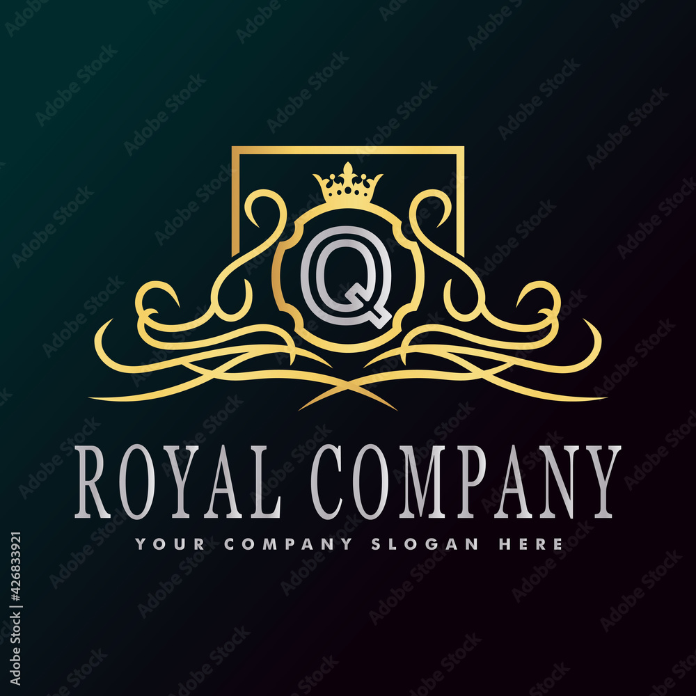 Golden luxury logo design