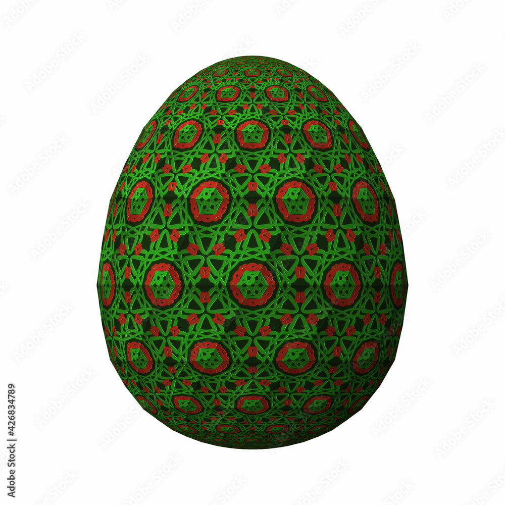 Happy Easter, Artfully designed and colorful 3D easter egg, 3D illustration on white Happy Easter, Artfully designed and colorful 3D easter egg, 3D illustration on white