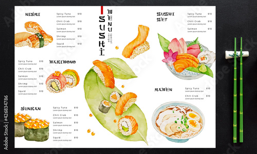 Sushi menu template