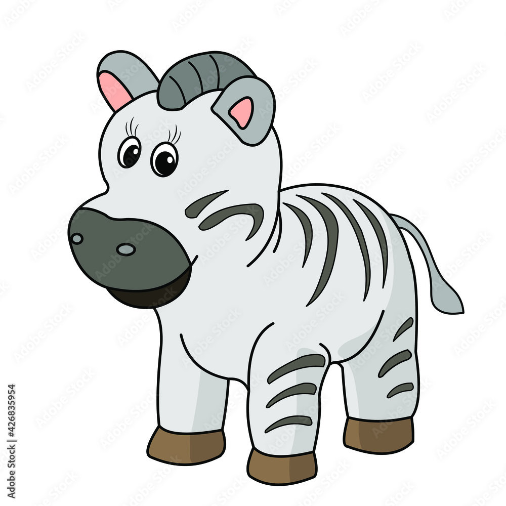In the world of animals, nature. Vector image of animals in color. zebra In the world of animals, nature. Vector image of animals in color. zebra