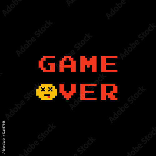 vector inscription "game over" for textile design