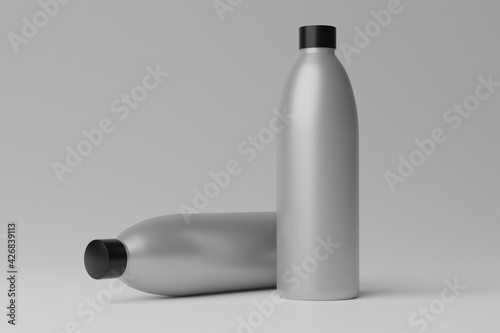 3D Illustration. Blank Bottle Mockup