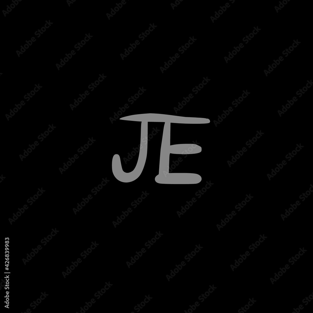 JE initial handwritten logo for identity JE initial handwritten logo for identity
