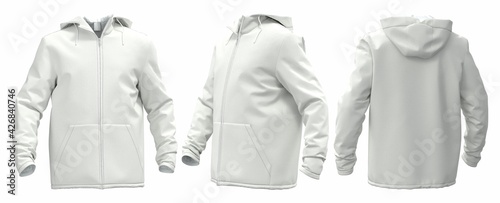 3D windbreaker template for design on a white background