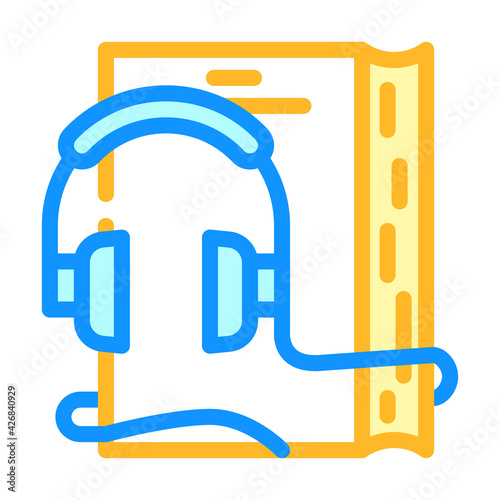 audiobook for self study color icon vector. audiobook for self study sign. isolated symbol illustration