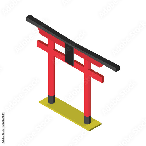 chinese gate isometric