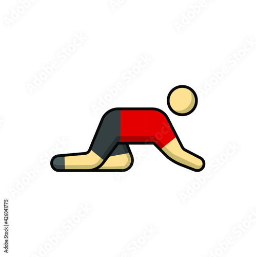 Crawling man icon in drawing style isolated vector. Hand drawn object illustration for your presentation, teaching materials or others.