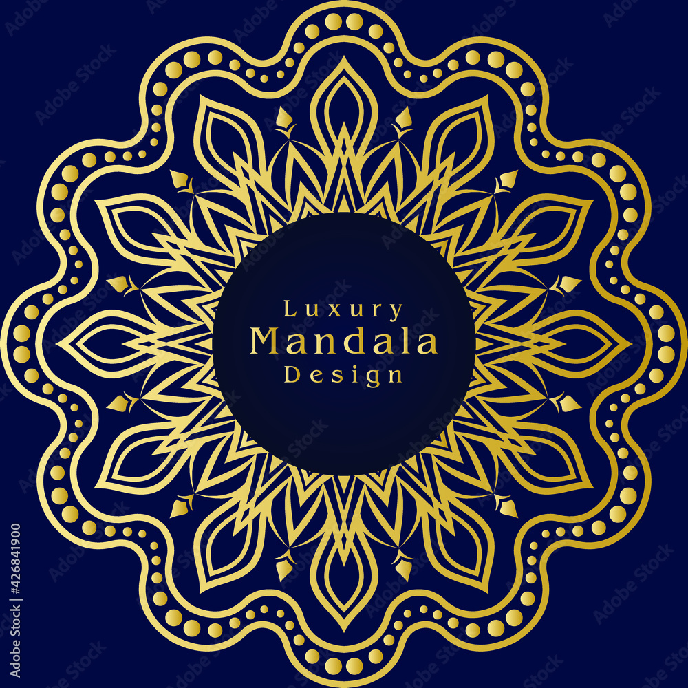 Luxury mandala wallpaper background Ornamental design template with golden Arabic pattern. Mandala is used for packaging design, print, poster, cover, brochure, flyer, banner, wedding card, etc