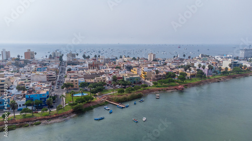 Aerial view of the District of La Punta  located in Callao.