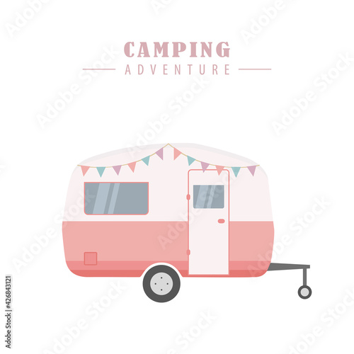 camper summer holiday on a road trip