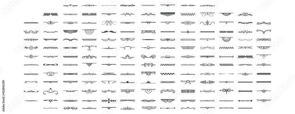 Set Black Simple Line Collection Doodle Border Elements Vector Design Style Sketch Isolated Illustration For Banner Set Black Simple Line Collection Doodle Border Elements Vector Design Style Sketch Isolated Illustration For Banner
