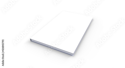 Blank Magazine, Book Cover Mockup 3D Illustration With Perspective View. Blank Brochure Template Isolated On White Background.