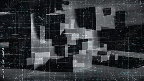 urban energy research a stream of luminous particles, a cycle of a stream of luminous particles. light effects moving and flexible lines in abstract style profit energy meditation