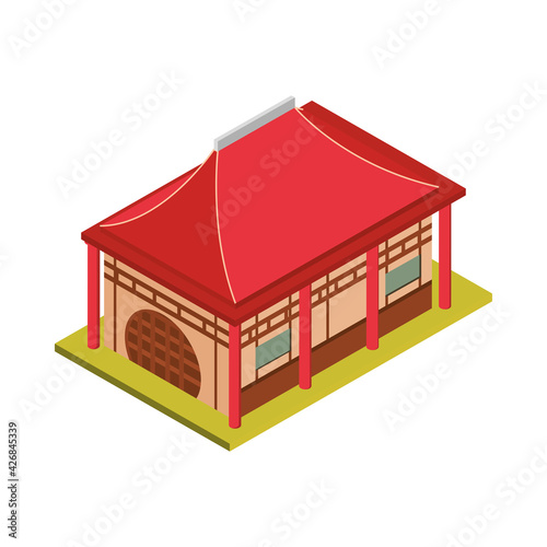 asian building isometric