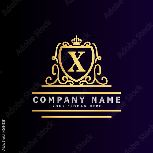 Golden luxury logo design