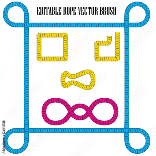 rope vector illustrator pattern brush editable illustration of a rope with a knot