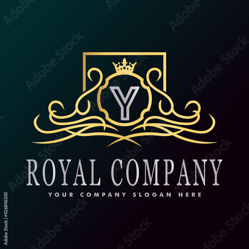 Golden luxury logo design