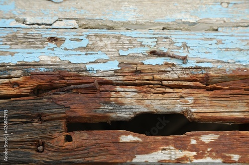 old wood texture background colored blue and brown