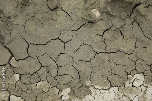 dry cracked earth texture without water