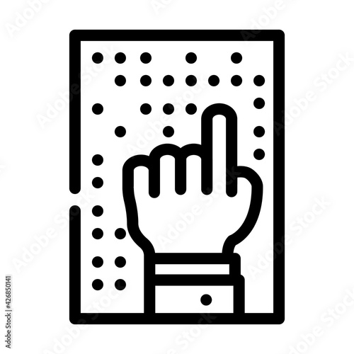 braille print inclusive life line icon vector. braille print inclusive life sign. isolated contour symbol black illustration