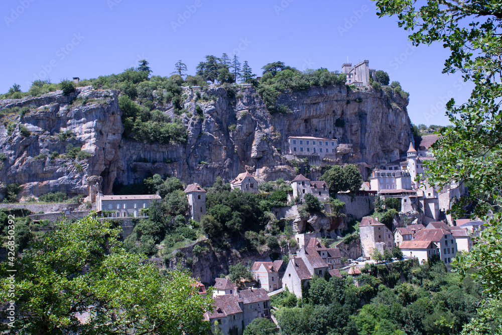 view of the city rocamadour in france