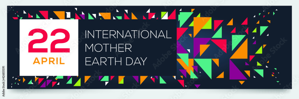 Creative design for International Mother Earth Day, 22 April, Vector illustration.