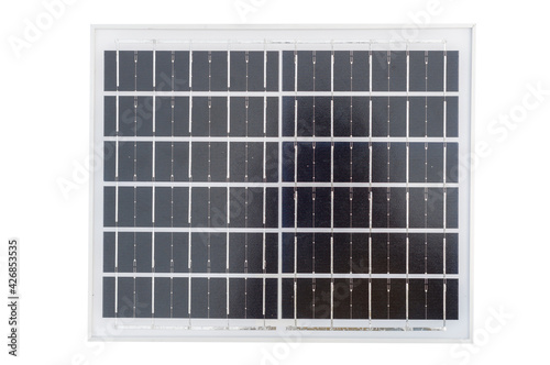 Solar panel on white background