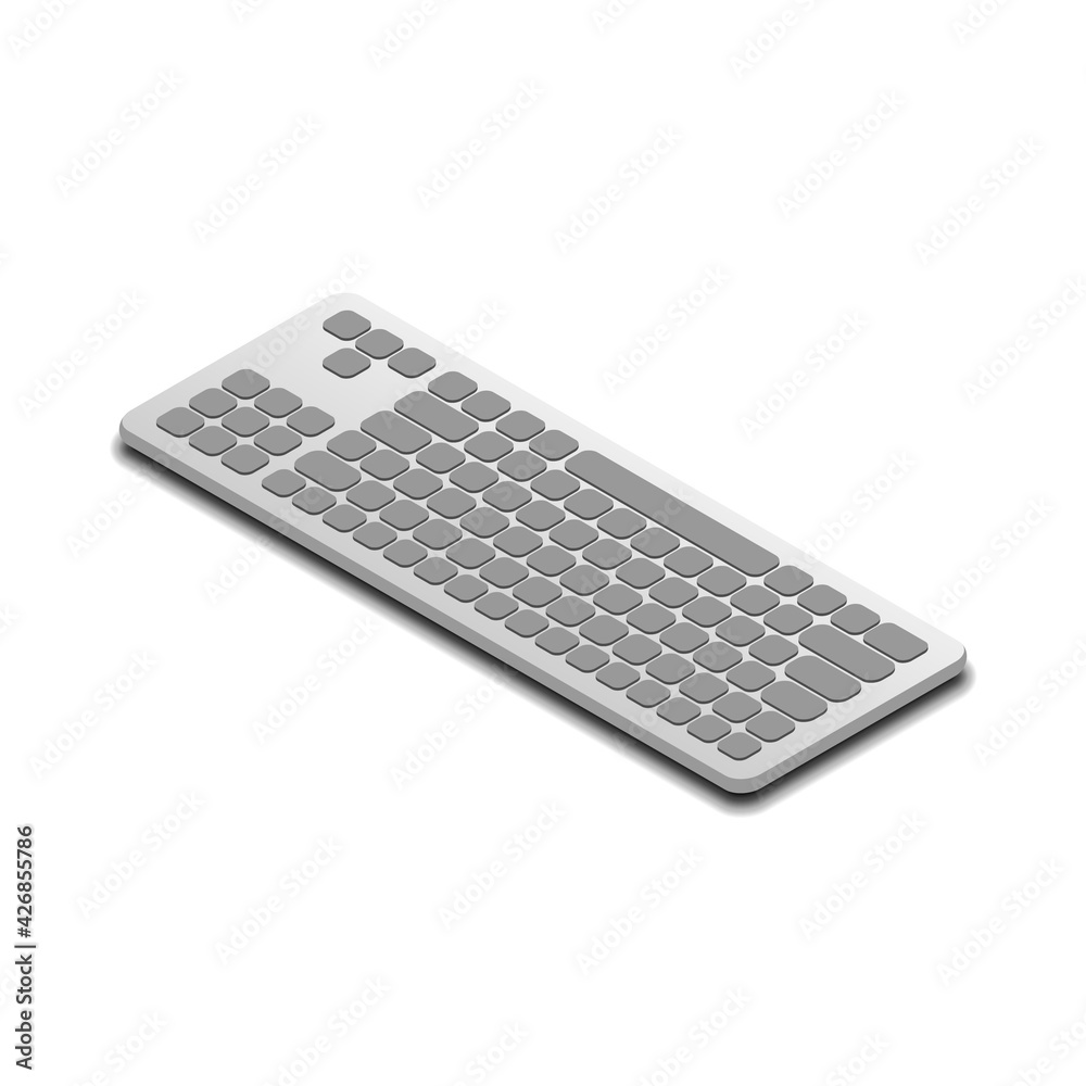 wireless pc keyboard vector isolated on white background with isometric view wireless pc keyboard vector isolated on white background with isometric view