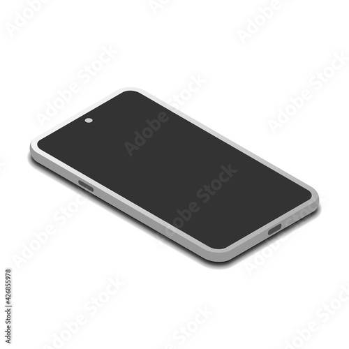 smartphone vector illustration isolated on white background with isometric view