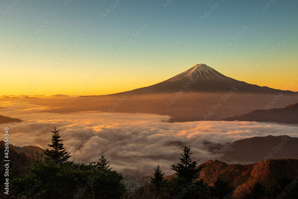 mountain at sunset