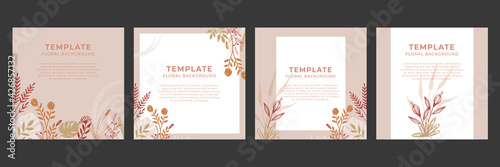 Delicate border of blush pink flowers, forest green leaves, white background. Wedding invitation banner frame. Rose, peony, fern. Vector illustration. Floral arrangement. Design template greeting card