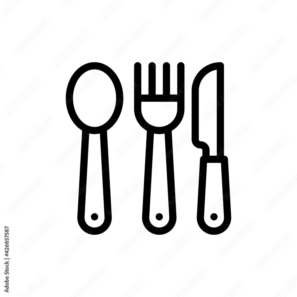 Cutlery Vector Outline Icon Style illustration. EPS 10 File Cutlery Vector Outline Icon Style illustration. EPS 10 File