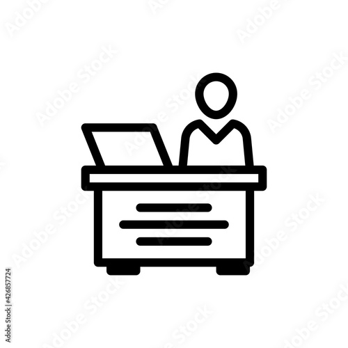 Reception Vector Outline Icon Style illustration. EPS 10 File
