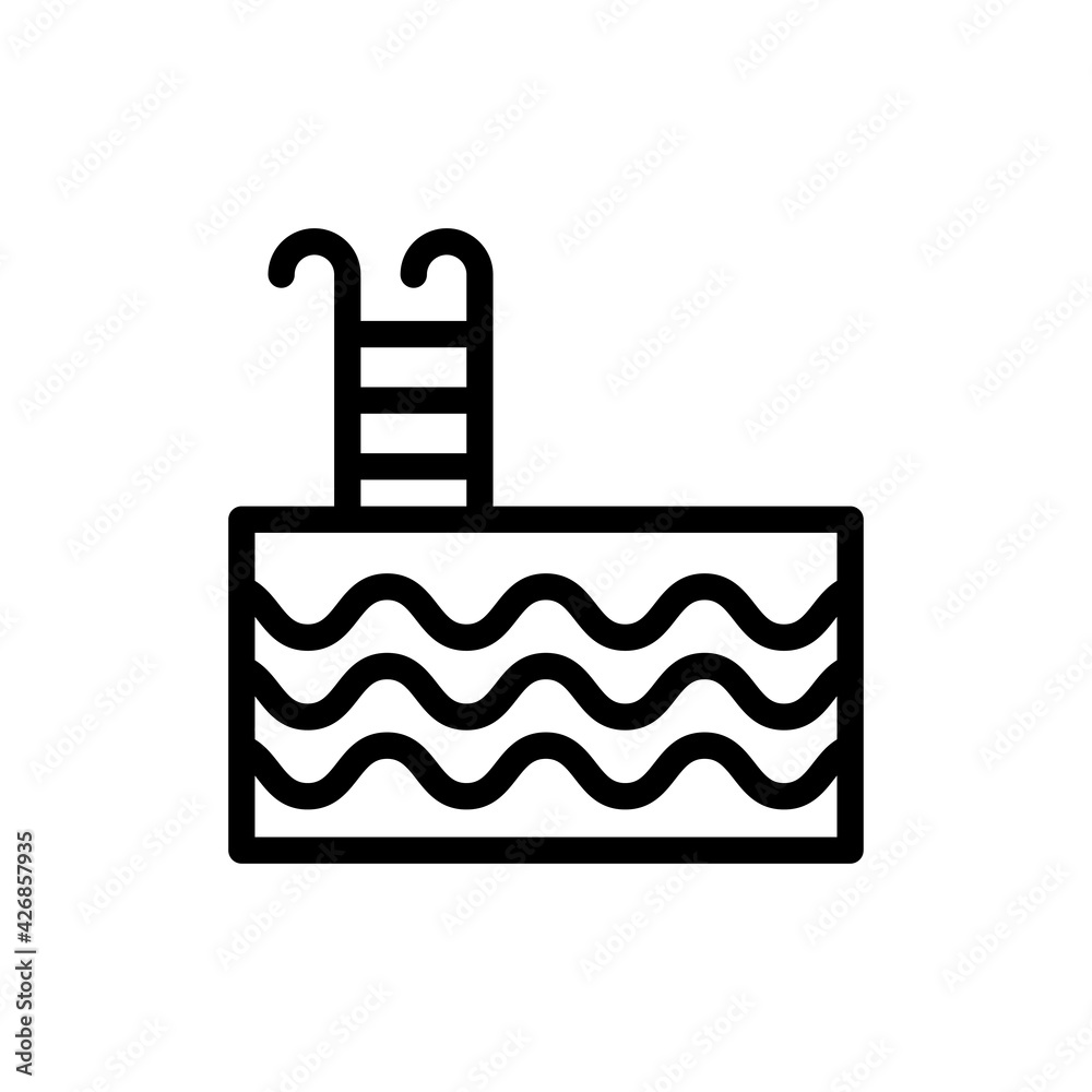 Swimming Pool Vector Outline Icon Style illustration. EPS 10 File Swimming Pool Vector Outline Icon Style illustration. EPS 10 File