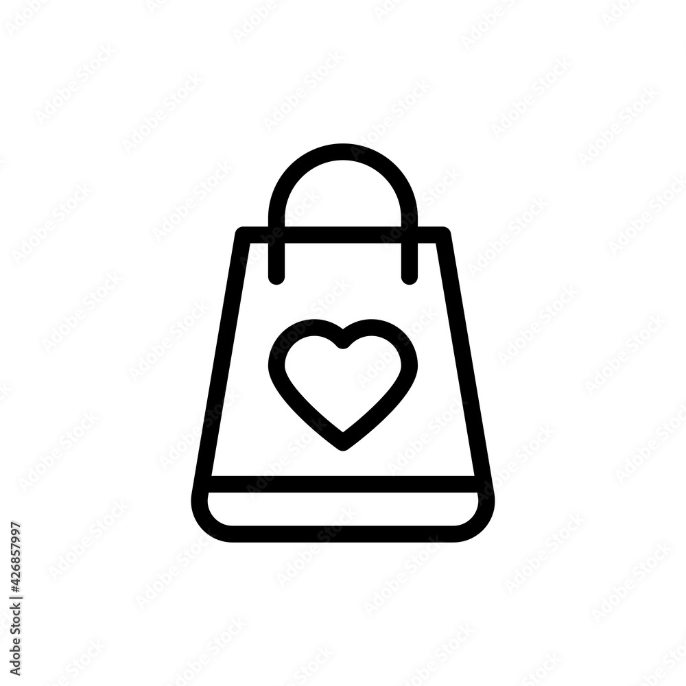 Shopping Bag Vector Outline Icon Style illustration. EPS 10 File