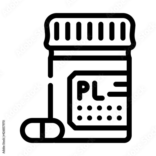 placebo pills line icon vector. placebo pills sign. isolated contour symbol black illustration