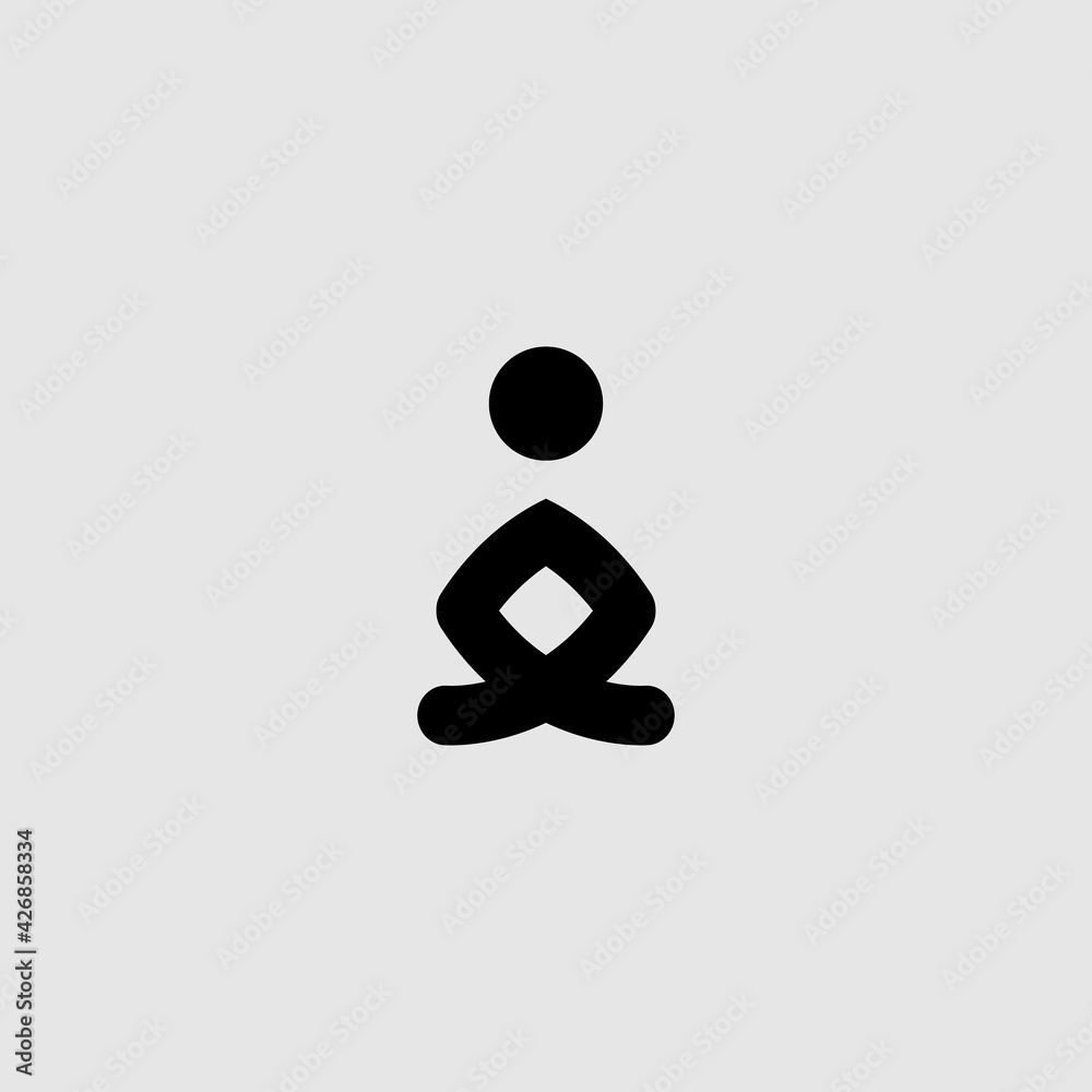 Yoga flat icon. Simple style Asian meditation symbol. Logo design element. T-shirt printing. Vector for sticker. Yoga flat icon. Simple style Asian meditation symbol. Logo design element. T-shirt printing. Vector for sticker.