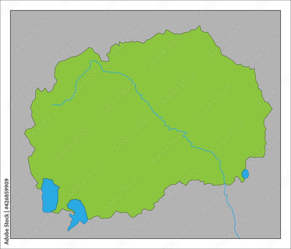 Obraz premium 北マケドニアの地図です