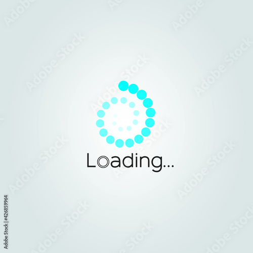 Blue loading vector design and background