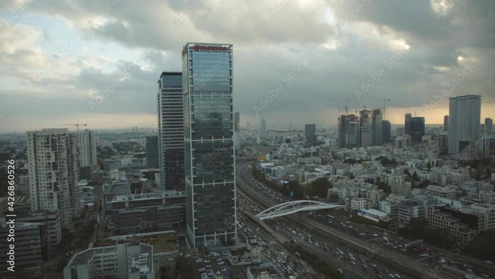 Tel Aviv city center sunset Tel Aviv city center sunset