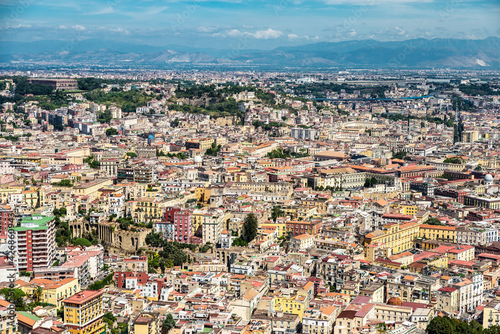 Overview of the city of Naples, Italy