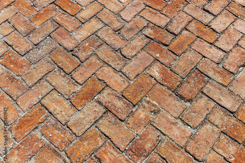 Old tiled floor as background in Naples, Italy photo