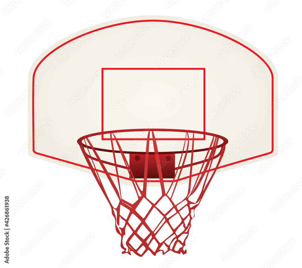 Red basketball basket. vector illustration